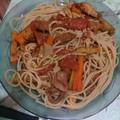 El cooksnap de Maru Arias cuando hizo Tallarin salteado con salsa de soja .