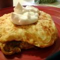 Pati's cooksnap of when they made Egg & Cheese Pancakes.