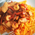 El cooksnap de GE SA NA cuando hizo Noodles con gambas y pollo.
