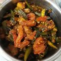 Asha Sharma's cooksnap of when they made Rajasthani bhindi.