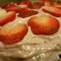 Edward Tejada's cooksnap of when they made Chocolate cake with strawberry cream cheese frosting(Valentine idea)by Pam....