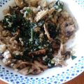 El cooksnap de Mariana Fdez del Campo cuando hizo Revuelto de quinoa con espinaca y hongos.