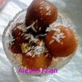 Areeba Khan's cooksnap of when they made Gulaab jamun.