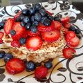El cooksnap de Valentina Paz cuando hizo Pancakes de avena-plátano con salsa de arándanos 🥞.