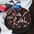کوک اسنپ رز قرمز بعد از امتحان کردن کیک شیفون شکلاتی.