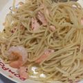 Cooksnap dari Yana ⎝≧⏝≦⎠ Yuliana untuk resep Spaghetti Salmon Aglio Olio