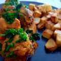 El cooksnap de danirimar1972 cuando hizo Albóndigas rellenas de queso manchego en salsa con patatas fritas.