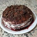 El cooksnap de Manuel cuando hizo Tarta Selva al Anochecer con Cerezas y Cassís.