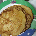 El cooksnap de Day Aragon P cuando hizo Panqueques de banano, granola y miel.