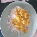 El cooksnap de Laura Crespo cuando hizo Pollo con nata al curry con arroz blanco.