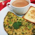 Saba Butt's cooksnap of when they made Hare piyaz ka omelette.