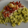 El cooksnap de Selene Rodriguez cuando hizo Risotto de arroz verde.
