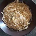 El cooksnap de Crystal Carrasquilla cuando hizo Espaguetis con nata y 4 quesos.