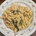 Sharita Lewis's cooksnap of when they made Chicken Bacon Pasta Spinach and Tomatos in garlic cream sauce.