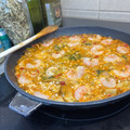 El cooksnap de Beth Guiol cuando hizo Arroz con alcachofas y gambas en sartén.