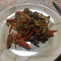 El cooksnap de Sol Echavarria cuando hizo Carne y pollo con verduras salteadas con barbacoa o teriyaki.