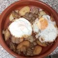 El cooksnap de Antonio cuando hizo Huevos rotos con patatas y boletus edulis en conserva.