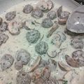 Jeff's cooksnap of when they made Alfredo sauce.