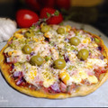 El cooksnap de Zaida TC @alquimiasfood cuando hizo Pizza de gambas, pimiento y bacon.