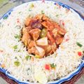 Samia Aijazz's cooksnap of when they made Chicken Manchurian with fried rice.