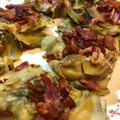 El cooksnap de cristina duch cuando hizo Flor de alcachofas con jamón serrano frito.
