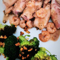 El cooksnap de Olga ChuriBe cuando hizo Brócolis salteados con pimentón y calamares con langostinos al ajillo.