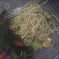 El cooksnap de Maggie Ibarra cuando hizo Spaghetti con pollo y brócoli 🍴.