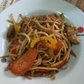 El cooksnap de Montse Gar cuando hizo Espaguetis integrales con verduras y salsa de soja.