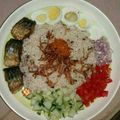 Umman Amir And Minaal 🎂🍜🍝's cooksnap of when they made Rice and beans with salad.