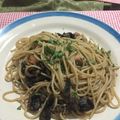 El cooksnap de El Chele cuando hizo Espaguetis con gambas y champiñones al ajillo.