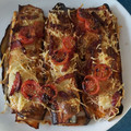El cooksnap de Ana Gomez cuando hizo Lasaña de berenjena, jamón York y queso en airfryer.