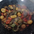 El cooksnap de Leopoldo Cacereño cuando hizo Salteado de patatas especiadas, chistorra y pimientos padrón.