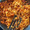 El cooksnap de Ana Pernas cuando hizo Pasta con carne picada.