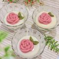Cooksnap dari Rini.Wijaya26 untuk resep Puding Susu Yogurt with Edible Flower / Hantaran / Gift