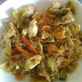 El cooksnap de Arantxa Borreguero cuando hizo Espirales con vegetales, verduras y picada de pollo al wok.
