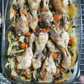 El cooksnap de Espasua cuando hizo Muslos de pollo al horno con base de verduras.