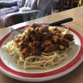 El cooksnap de GabyLM cuando hizo Pasta a la Bolognesa.