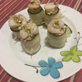 El cooksnap de Ana Muñoz cuando hizo Rollitos de pepino rellenos, de atún y gambas.
