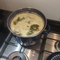 El cooksnap de pablo cuando hizo Sopa de maní con pollo.