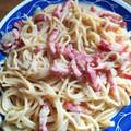El cooksnap de Luis cuando hizo Espaguetti a la carbonara.