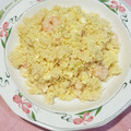 El cooksnap de Ana cuando hizo Cuscús encebollado con gambas, mejillones y huevo.