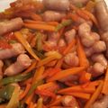 El cooksnap de mony cuando hizo Salchichas frescas de pollo con verduras y salsa de soja.