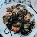 El cooksnap de Javi Munoz cuando hizo Linguini negro de sepia con frutos del mar.
