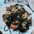 El cooksnap de Javi Munoz cuando hizo Linguini negro de sepia con frutos del mar.