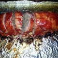JB324's cooksnap of when they made Flora's Bacon Cheeseburger Log.