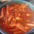 El cooksnap de Sandy Baz cuando hizo Chuleta ahumada con papas en salsa roja.