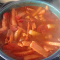El cooksnap de Sandy Baz cuando hizo Chuleta ahumada con papas en salsa roja.