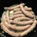 El cooksnap de Elena cuando hizo Salchichas de Pollo frescas en salsa (con Vino Blanco).