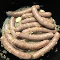 El cooksnap de Elena cuando hizo Salchichas de Pollo frescas en salsa (con Vino Blanco).