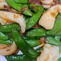 賴小孟 的 甜豆炒干貝醬花枝 cooksnap